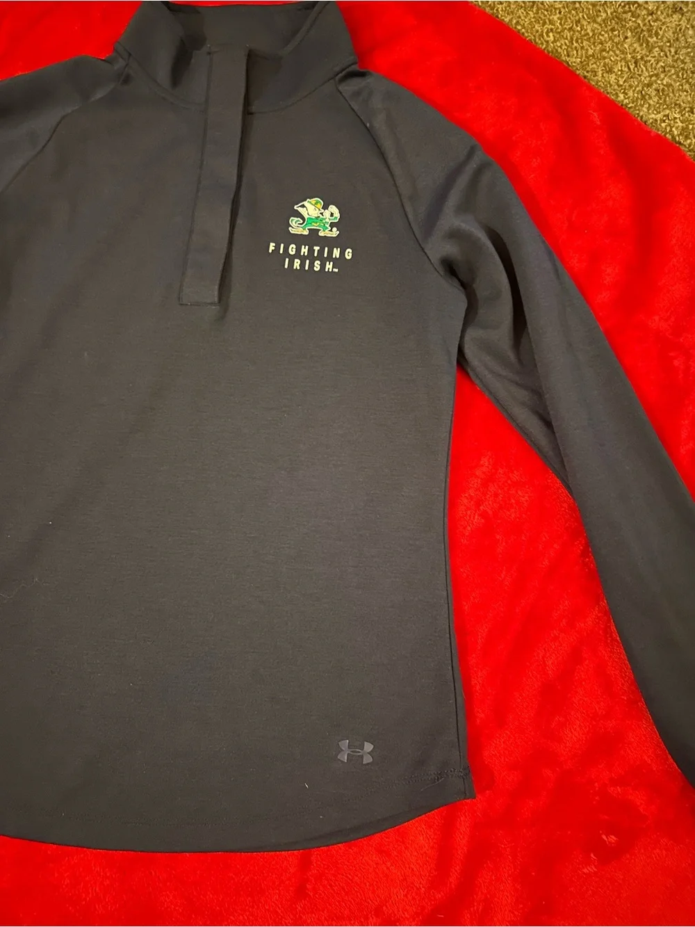 Under Armour Navy Fighting Irish Quarter Zip Pullover